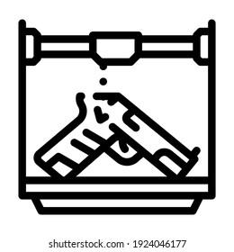 weapons 3d printing line icon vector. weapons 3d printing sign. isolated contour symbol black illustration