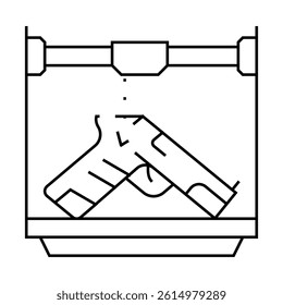 weapons 3d printing line icon vector. weapons 3d printing sign. isolated contour symbol black illustration