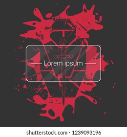 Weapons concept. Abstract grunge vector illustration. Black background