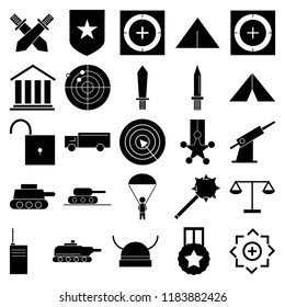 weapons conflict icon set