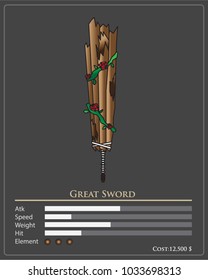 weapons great sword items game design vector