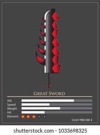 weapons great sword items game design vector