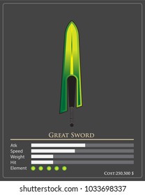 weapons great sword items game design vector