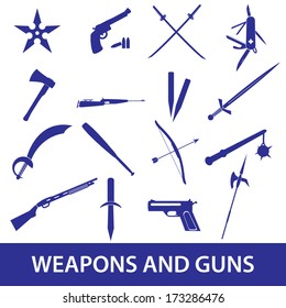 weapons and guns icons eps10