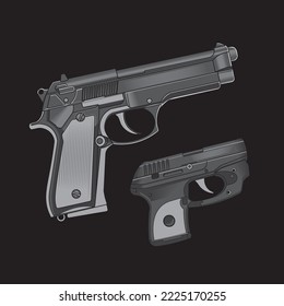 pistolas de armas de fuego fondo negro