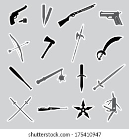 weapons and guns stickers eps10