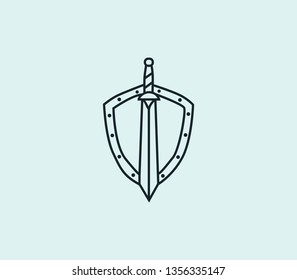 Weapons icon line isolated on clean background. Weapons icon concept drawing icon line in modern style. Vector illustration for your web mobile logo app UI design.