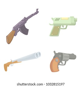 Weapons icon set. Cartoon set of weapons vector icons for web design isolated on white background