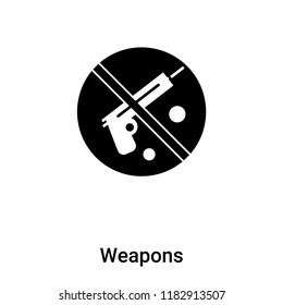 Weapons icon vector isolated on white background, logo concept of Weapons sign on transparent background, filled black symbol