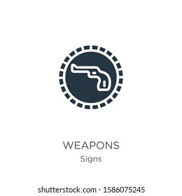 Weapons icon vector. Trendy flat weapons icon from signs collection isolated on white background. Vector illustration can be used for web and mobile graphic design, logo, eps10