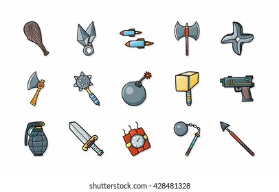 Weapons icons set,eps10