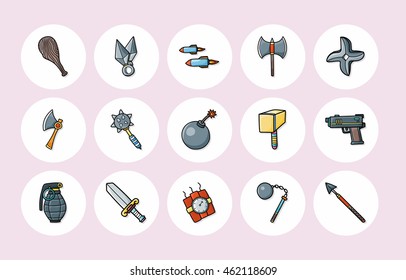 Weapons icons set,eps10