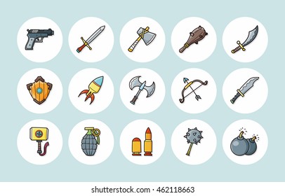 Weapons icons set,eps10