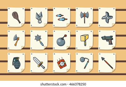 Weapons icons set,eps10
