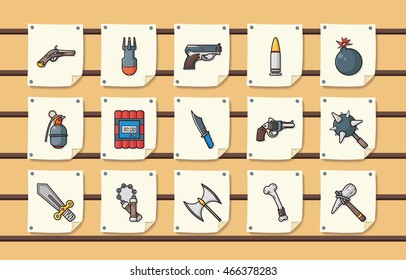 Weapons icons set,eps10