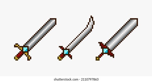 Armas en diseño de píxeles
