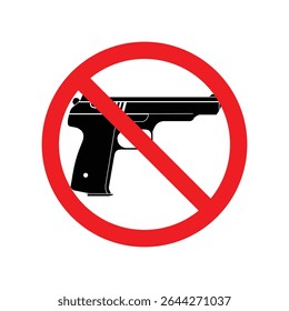 Armas prohibidas pistola no entrada símbolo