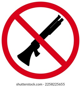 Icono de armas prohibidas, signo rojo tachado