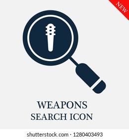 Weapons search icon. Editable Weapons search icon for web or mobile.