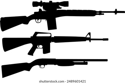 Weapon's silhouette icon vector art