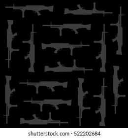 weapons silhouette on a black background