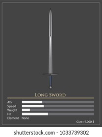 weapons sword items game design vector