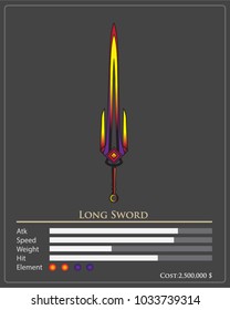 weapons sword items game design vector