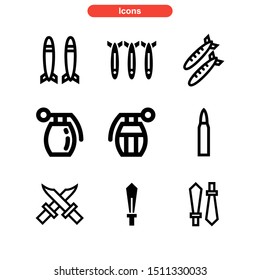 weapons of war icon isolated sign symbol vector illustration - Collection of high quality black style vector icons
