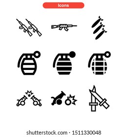 weapons of war icon isolated sign symbol vector illustration - Collection of high quality black style vector icons
