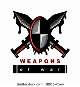 Weapons Of War Logo Design Vector