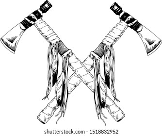 weapons of the wild West, drawn with ink on a white background