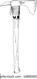 weapons of the wild West, drawn with ink on a white background