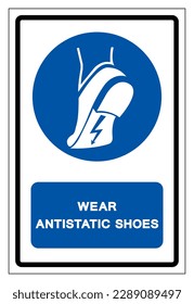 Wear Anti Static Shoes Symbol Sign ,Vector Illustration, Isolate On White Background Label. EPS10