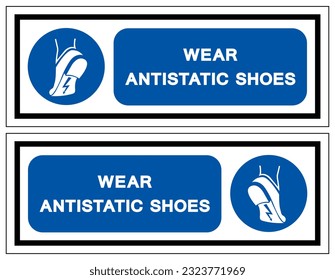 Wear Anti Static Shoes Symbol Sign ,Vector Illustration, Isolate On White Background Label. EPS10