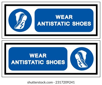 Wear Antistatic Shoes Symbol Sign, Vector Illustration, Isolate On White Background Label. EPS10