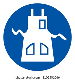 Wear Apron Symbol, Vector Illustration, Isolate On White Background Icon. EPS10