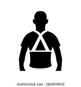 Utilice Un Icono Negro De Soporte De Atrás,Ilustración De Vectores, Aislado En Una Etiqueta De Fondo Blanco. EPS10