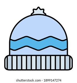 wear beanie in winter using soft color and filled line style