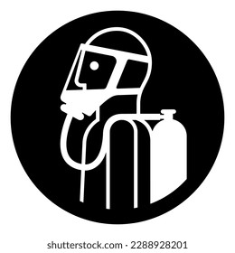 Wear Breathing Apparatus Must Be Worn In This Area Symbol Sign,Vector Illustration, Isolated On White Background Label. EPS10 