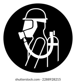 Wear Breathing Apparatus Must Be Worn In This Area Symbol Sign,Vector Illustration, Isolated On White Background Label. EPS10 