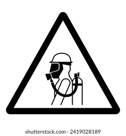 Wear Breathing Apparatus Must Be Worn In This Area Symbol Sign,Vector Illustration, Isolated On White Background Label. EPS10 