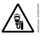 Wear Breathing Apparatus In This Area Symbol Sign,Vector Illustration, Isolated On White Background Label. EPS10 