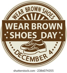 Wear Brown Shoes Day Vector Art