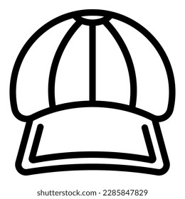 Wear cap icon outline vector. Baseball hat. Sport back