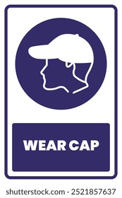 Wear Cap Safety Sign Vector