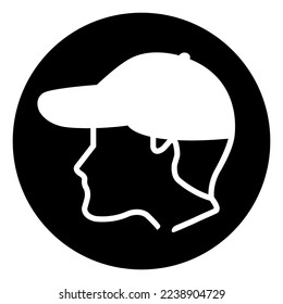 Wear Cap Symbol Sign, Vector Illustration, Isolate On White Background Label .EPS10 