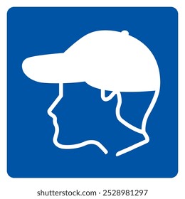 Wear Cap Symbol Sign, Vector Illustration, Isolate On White Background Label.EPS10