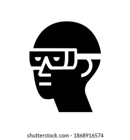 Wear Chemical Goggles Black Icon, Vector Illustration, Isolate On White Background Label. EPS10