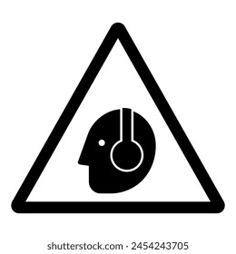 Wear Ear Protection Symbol Sign, Vector Illustration, Isolated On White Background Label. EPS10