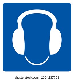 Wear Ear Protection Symbol Sign, Vector Illustration, Isolated On White Background Label.EPS10
